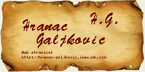 Hranac Galjković vizit kartica